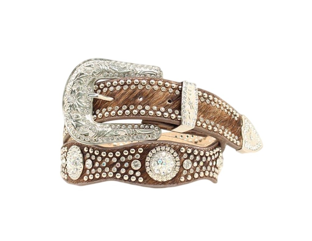 UPC 701340368163 product image for Nocona Scallop Bling Belt Small Brown | upcitemdb.com