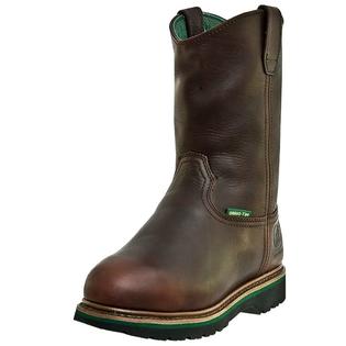 John Deere Work Boots Mens Leather MET Steel Toe Dark Brown JD4373 John Deere Work Boots Mens Leather MET Steel Toe Dark Brown JD4373