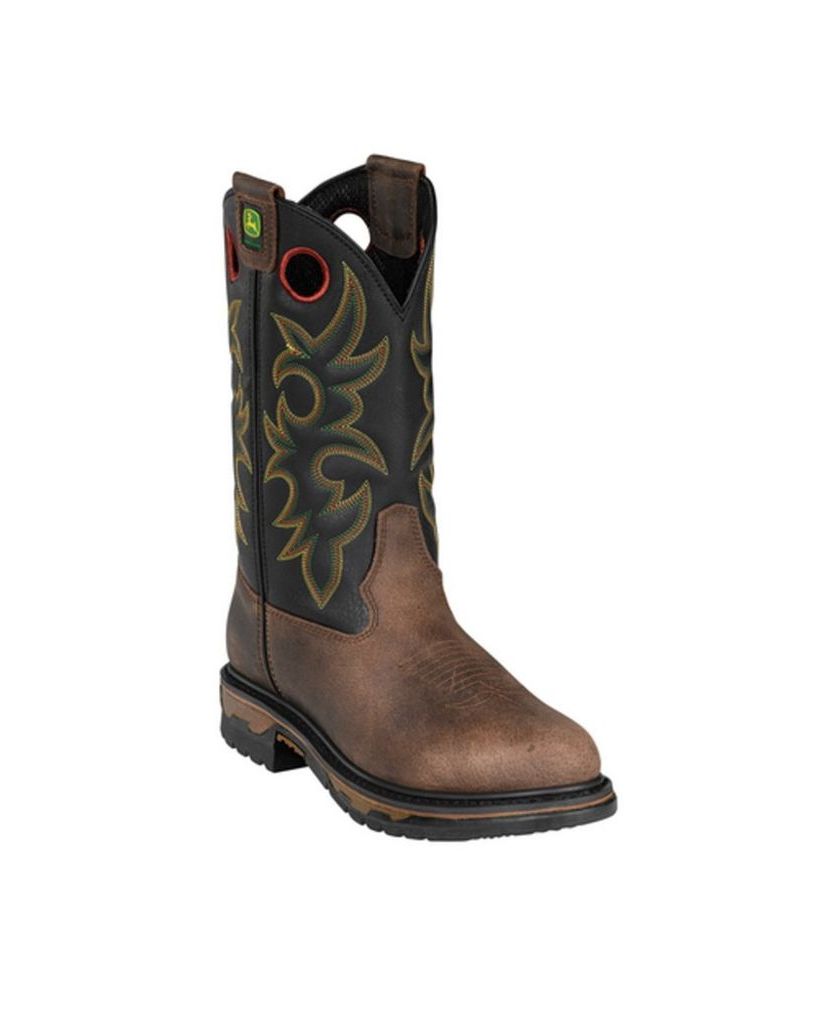 John Deere Work Boots Mens Steel Toe Cowboy Cheyenne Black JD5322 John Deere Work Boots Mens Steel Toe Cowboy Cheyenne Black JD5322