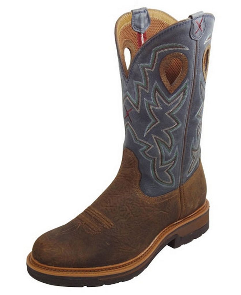 Twisted X Work Boots Mens CT Lite Cowboy Distressed Denim MLCC003 Twisted X Work Boots Mens CT Lite Cowboy Distressed Denim MLCC003