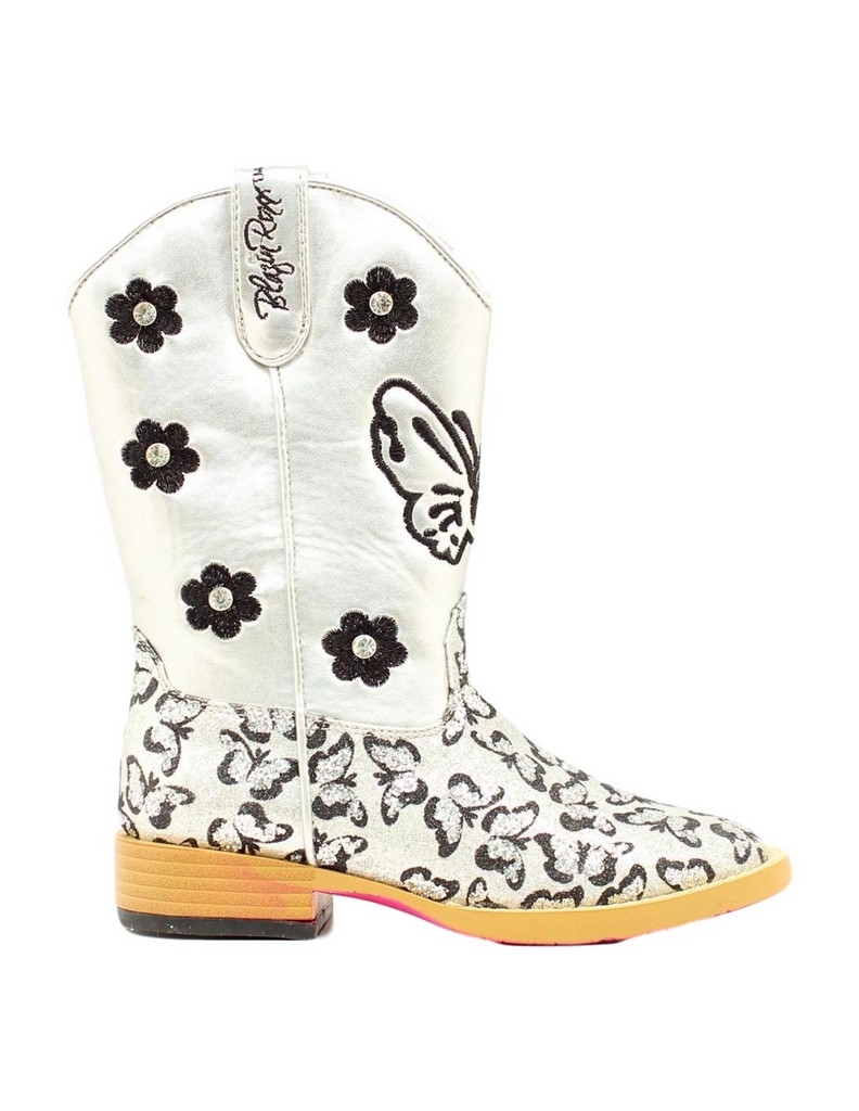 Blazin Roxx Western Boots Girls Pecos Kids Glitter Zip Silver 4471066 Blazin Roxx Western Boots Girls Pecos Kids Glitter Zip Silver 4471066