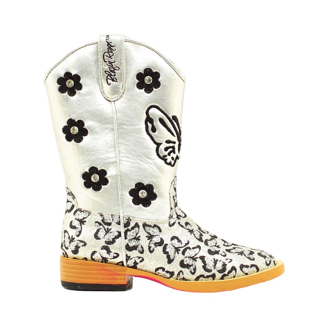 Blazin Roxx Western Boots Girls Pecos Cowboy Kids Zip Silver 4441066 Blazin Roxx Western Boots Girls Pecos Cowboy Kids Zip Silver 4441066