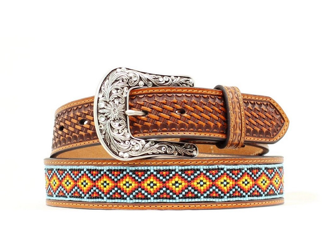 UPC 701340505049 product image for Western Belt Mens Basket Beaded Inlay Embossed Brown N2410408 | upcitemdb.com