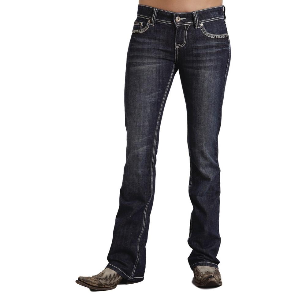 Stetson Western Denim Jeans Womens Bootcut Dark 11-054-0818-0291 BU