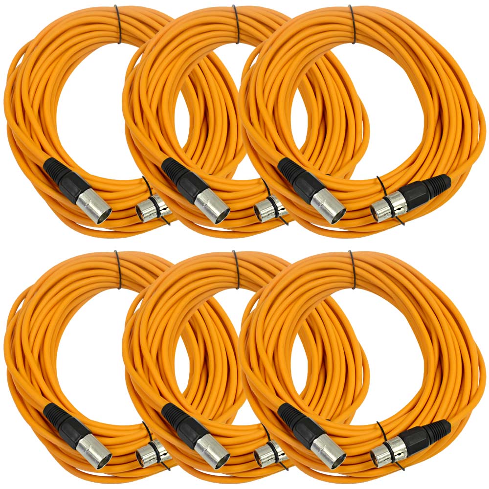 Seismic Audio SAXLX-50Orange6 - 6 Pack of Orange 50' XLR male to XLR female Microphone Cables Seismic Audio SAXLX-50Orange6 - 6 Pack of Orange 50' XLR male to XLR female Microphone Cables