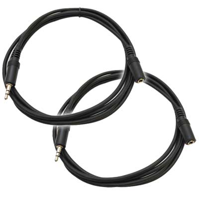 Seismic Audio SA-iMF6 (2 PACK) - 1/8" (3.55mm) 6 Foot Extender Patch Cables for iPod, iPhone, iPad, Android, MP3 - Male 1/8" to Female 1/8" at Sears.com