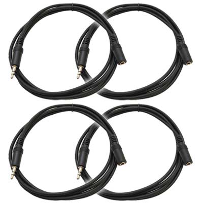 Seismic Audio SA-iMF6 (4 PACK) - 1/8" (3.55mm) 6 Foot Extender Patch Cables for iPod, iPhone, iPad, Android, MP3 - Male 1/8" to Female 1/8" at Sears.com