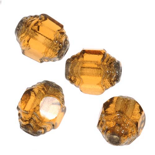 Jablonex Czech Cathedral Art Deco Beads 7mm 'Topaz' / Silver X25 Jablonex Czech Cathedral Art Deco Beads 7mm 'Topaz' / Silver X25