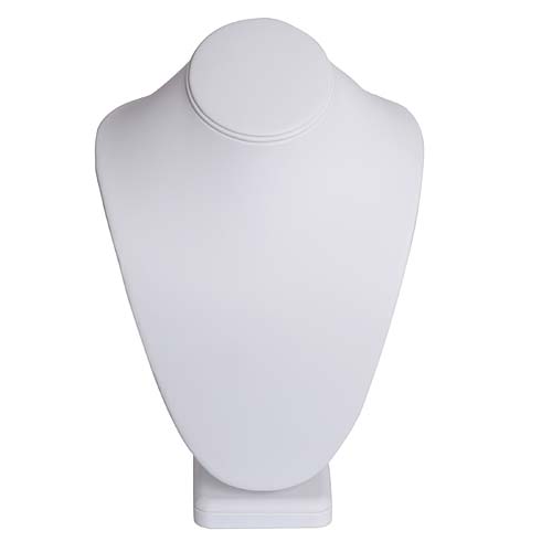 Beadaholique Necklace Bust Jewelry Display Stand White Leatherette Beadaholique Necklace Bust Jewelry Display Stand White Leatherette