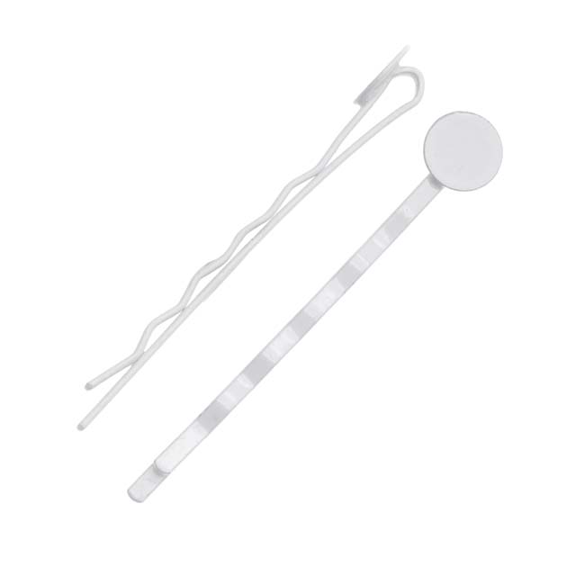 Beadaholique White Enamel Metal Bobby Pins With 8mm Pad For Gluing (10 Bobby Pins) at Sears.com