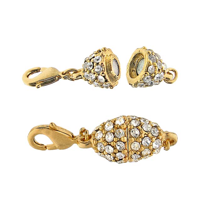 Beadelle Crystal Oval Pave Magnetic Clasp Gold Plated / Crystal 9x13mm (1 Piece) at Sears.com