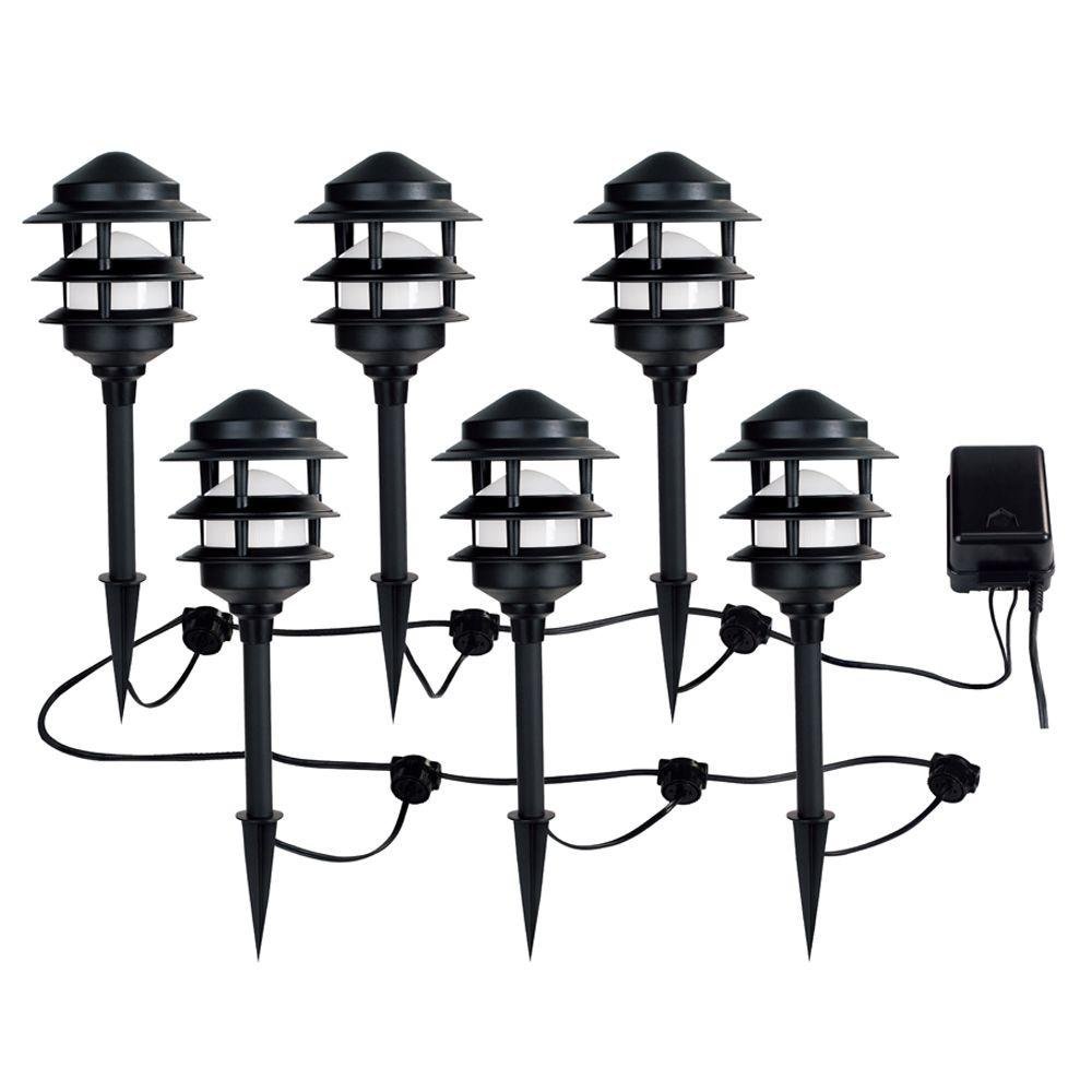 Outdoor Low Voltage Pathway Lighting Kits Ce Tech Low Voltage Black Audio Path Light Kit With Bluetooth Technology 6