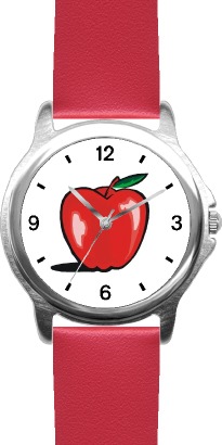 Red Apple 2 - WATCHBUDDY DLX SILVER-TONE THEME WATCH - Red Strap-Size Large at Sears.com