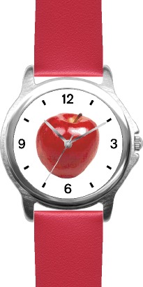 Red Apple 4 - WATCHBUDDY DLX SILVER-TONE THEME WATCH - Red Strap-Size Large at Sears.com