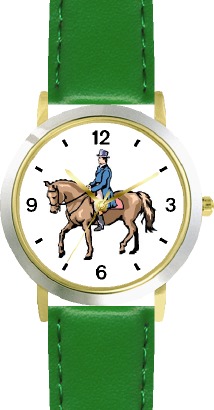 Dressage Horse & Rider Horse - WATCHBUDDY DLX 2-TONE THEME WATCH - Green Strap-Lady's Std Size at Sears.com