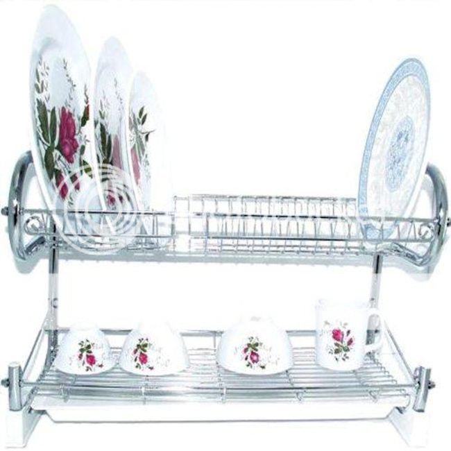 Kitchen World 22" Solid Chrome Dish Rack with Draining Tray at Sears.com