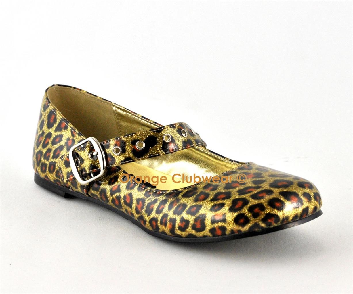 DEMONIA DAISY-04 Gothic Punk Leopard Women's Gold Shoes Maryjane Flats at Sears.com