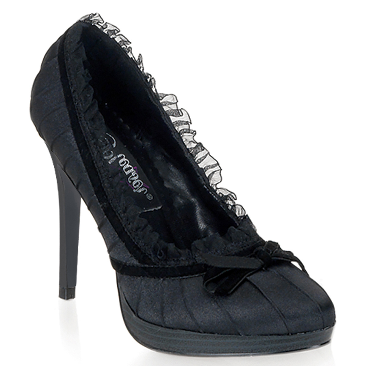 Pleaser Bliss-38 Sexy Black Satin Pumps High Heels Shoes at Sears.com