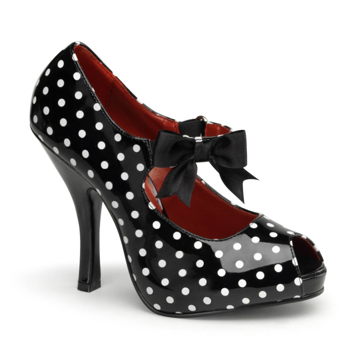 Pleaser Cutiepie-07 Womens Sexy Polka Dot High Heel Retro Style Mary Janes Peep Toe Shoes Pump at Sears.com