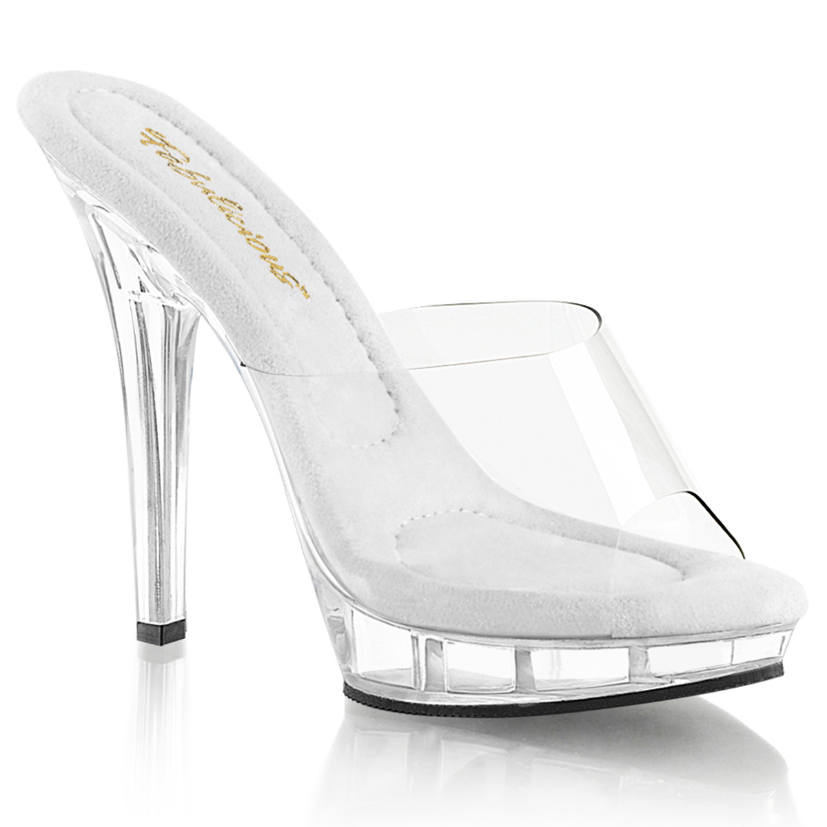 PLEASER Womens 5" Clear Mini Platform High Heels Mules at Sears.com