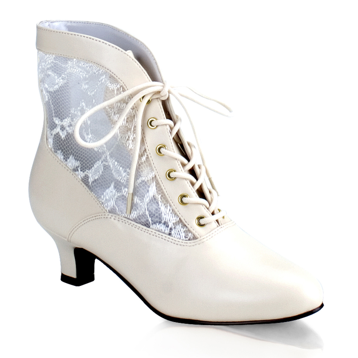 PLEASER Dame-05 Old Fashioned Victorian Ivory Granny Wedding Shoes Boot at Sears.com