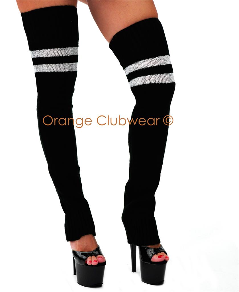 Leg Avenue Acrylic Thigh High Leg Warmers with Lurex Stripe Detail at Sears.com