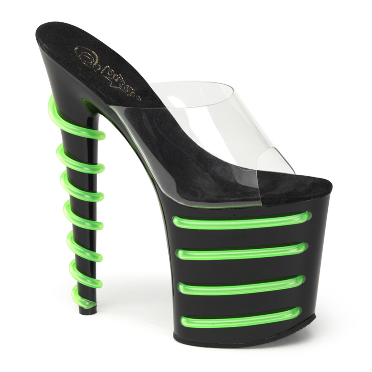 Pleaser Flamingo-801T-4 Womens Extreme 8 Inch High Heels UV Neon Lime Green Blacklight Reactive Platform Evening Club Shoes at Sears.com
