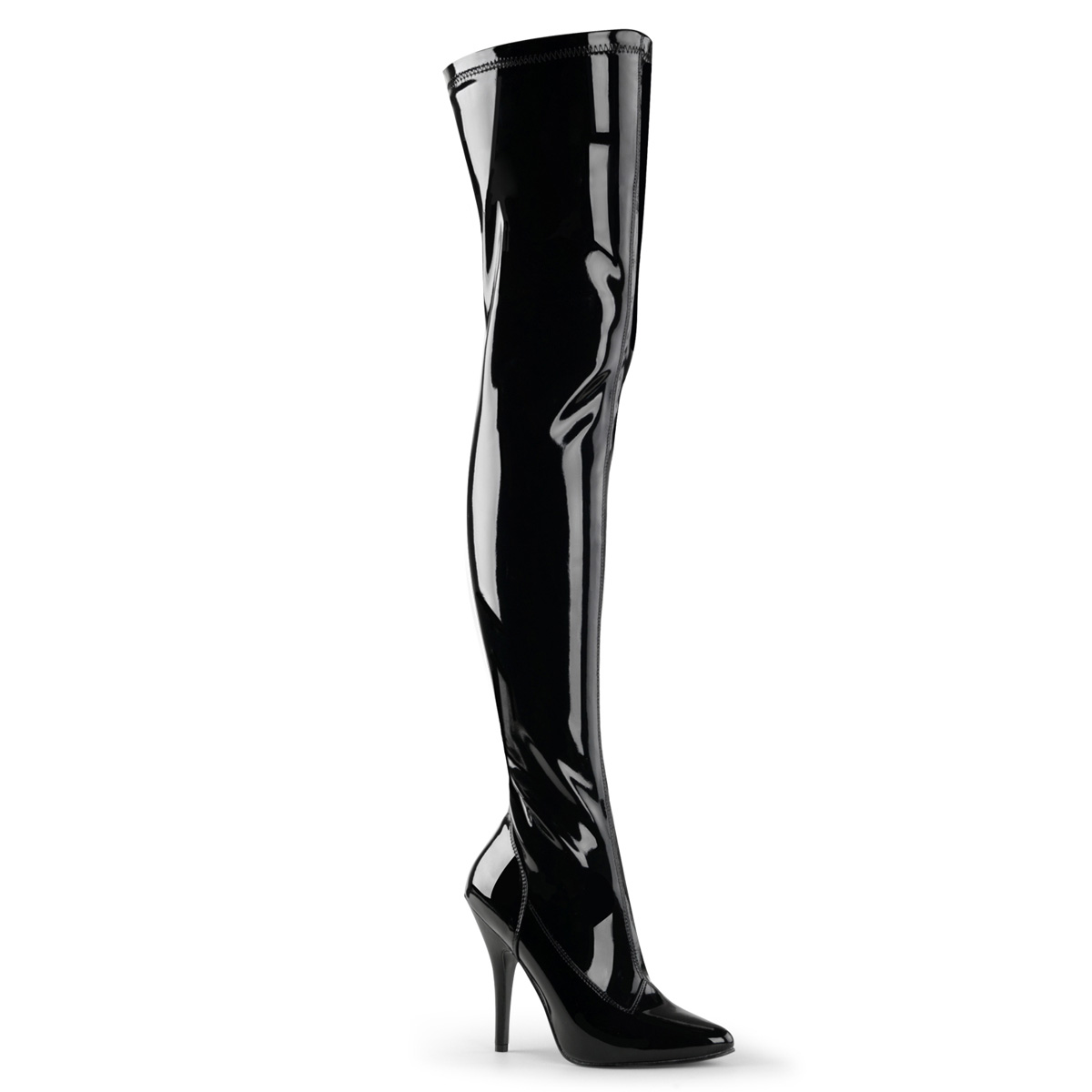 Pleaser Seduce-3000 Sexy Black Patent 5 Inch Heel Thigh High Boots at Sears.com