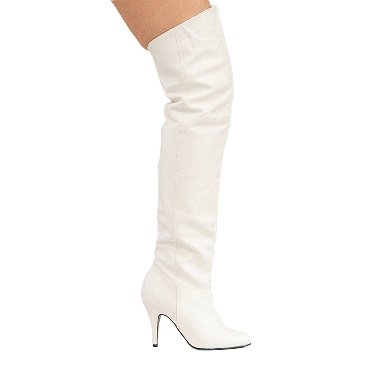 Pleaser Legend-8868 Womens White Leather Pirate Renaissance Medieval Thigh High 4 Inch High Heel Boots at Sears.com