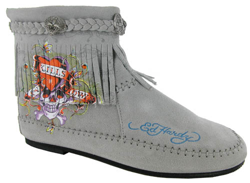 UPC 884456035430 product image for Ed Hardy Women's 'Frinzy' Fringed Moc-Toe Boot | upcitemdb.com
