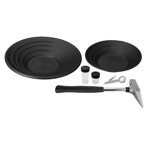 RVTravelMats Gold Panning Kit Complete Gold Mining Sifting Pan Set (5 Piece Set)