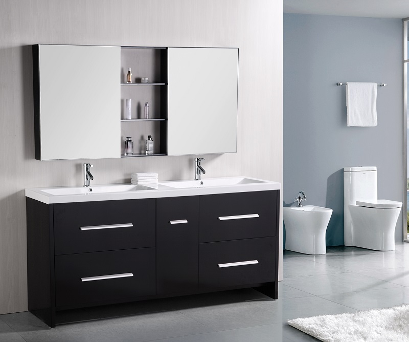 Design Element DEC079B Perfecta 72' Double Sink Vanity Set Espresso Design Element DEC079B Perfecta 72' Double Sink Vanity Set Espresso