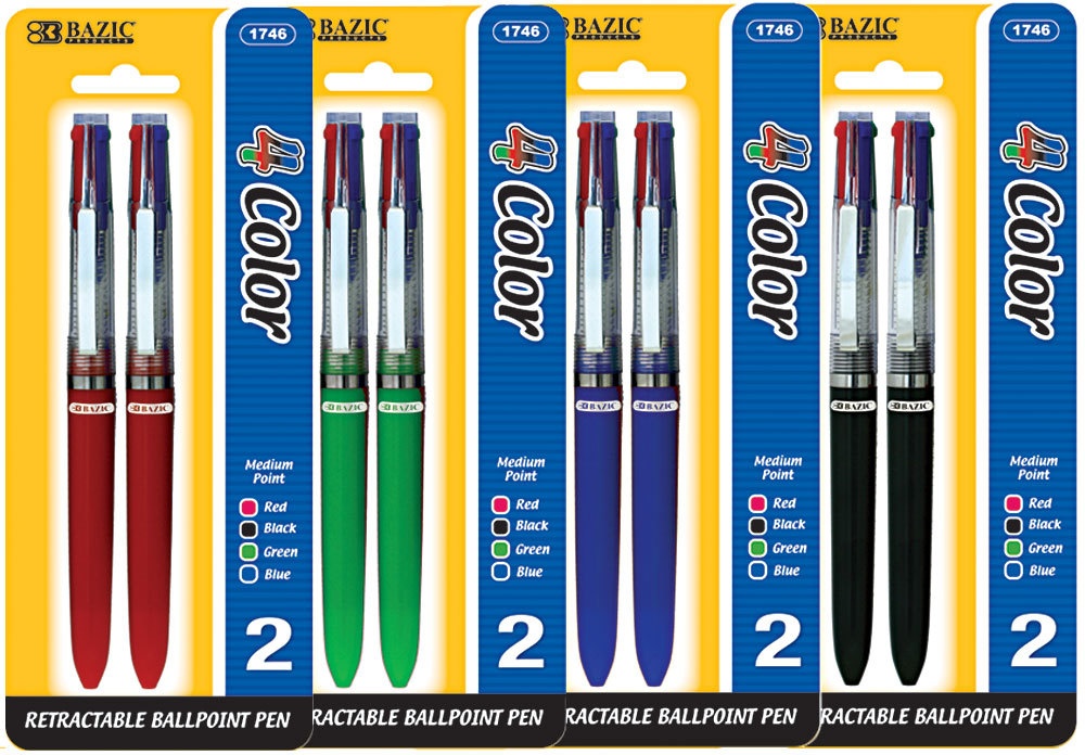 Ddi BAZIC Metal Clip 4-Color Pen (2/Pack)(Pack of 144) at Sears.com