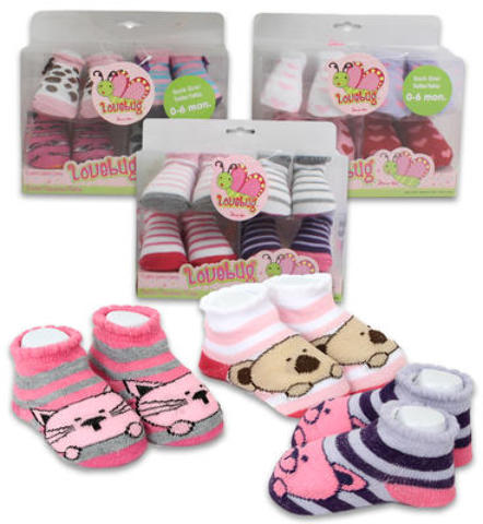 Ddi 4 Pk Baby Girls Pink Booties 0-6 Months(Pack of 12) at Sears.com