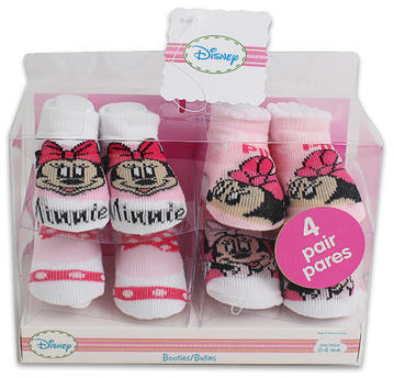 Ddi 4 Pk Disney Mickey Minnie Baby Booties 0-6 Months(Pack of 6) at Sears.com