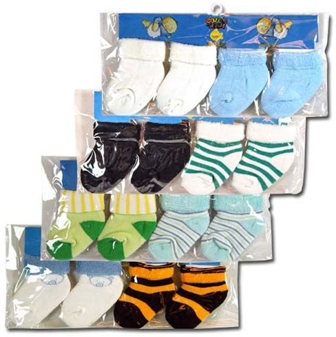 Ddi Infant Socks Light Blue & Print Size 0-6 Month(Pack of 48) at Sears.com