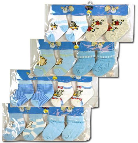 Ddi Infant Socks Boys Green White Print Socks 0-6 Month(Pack of 48) at Sears.com