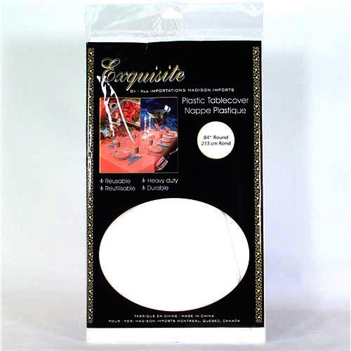 Crown White Plastic Table Cover 84" Round(Pack of 12) at Sears.com