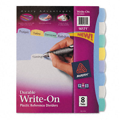 Avery Translucent Multicolor Write-On Dividers Eight(Pack of 4)