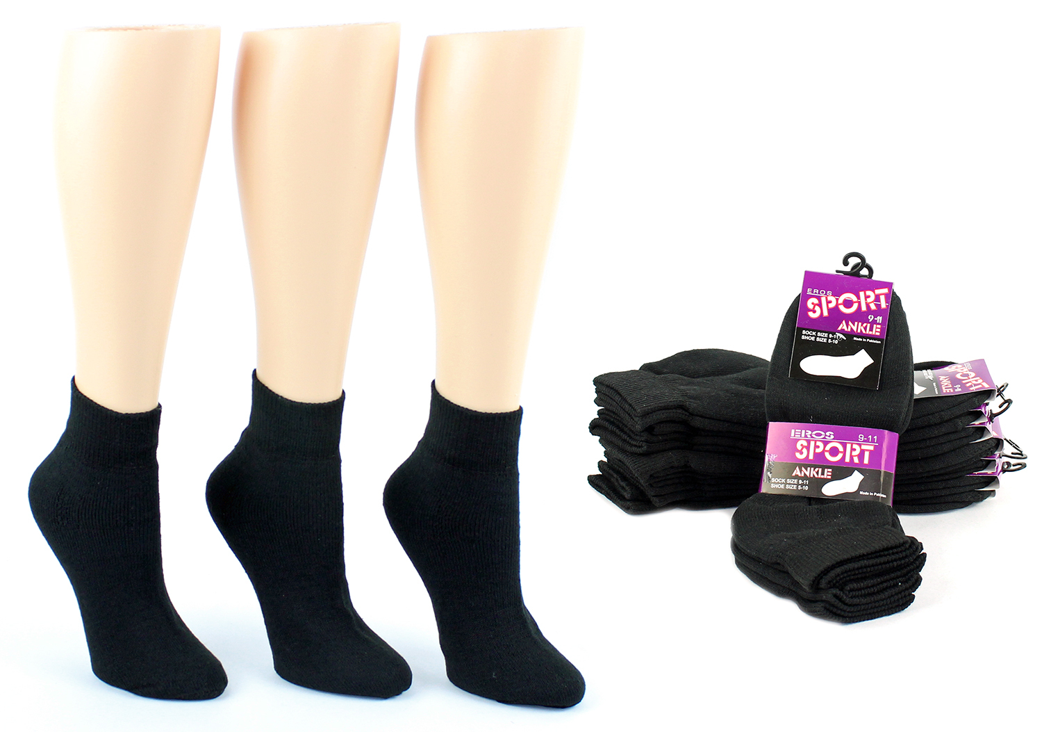 Ddi Women's Black Ankle Socks, Size 9-11(Pack of 120) at Sears.com
