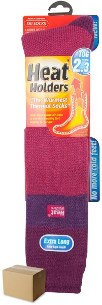 Ddi Ladies Fuchsia/Pur/Rasp Heat Holders Thermal Ski Socks - Size US 5-9(Pack of 36) at Sears.com