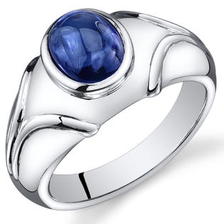 peora Mens 3.50 Carats Oval Cabochon Blue Sapphire Ring In Sterling Silver With Rhodium Finish Size 8, Available Sizes 8 ... peora Mens 3.50 Carats Oval Cabochon Blue Sapphire Ring In Sterling Silver With Rhodium Finish Size 8, Available Sizes 8 ...