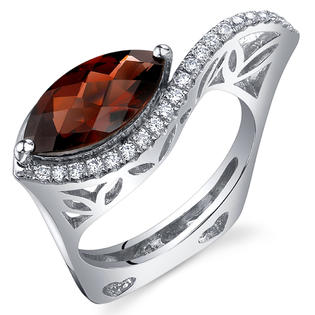 peora Filigree Style 3.00 Carats Marquise Cut Garnet Ring in Sterling Silver Available Sizes 5 to 9 peora Filigree Style 3.00 Carats Marquise Cut Garnet Ring in Sterling Silver Available Sizes 5 to 9