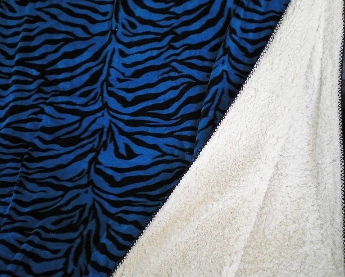 OctoRose � SUPER SOFT FAUX FUR / MICRO FIBER REVERSIBLE ZEBRA BLUE BLANKET at Sears.com