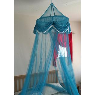 ... Teal Blue Sequins Bed Canopy Mosquito Net for All Size Bed Outside