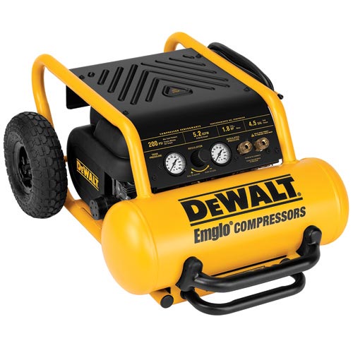 DEWALT RECON DeWALT 1.6 HP 4.5 Gallon Oil-Free Wheeled Portable Emglo Air Compressor D55146R at Sears.com