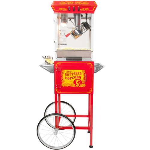 FunTime 8oz Red Popcorn Popper Machine Maker Cart Vintage Style- FT862CRS at Sears.com