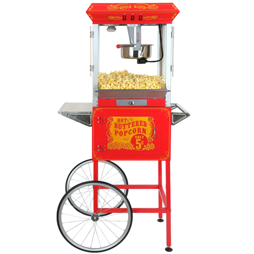 FunTime 8oz Premium Red Silver Popcorn Popper Machine Maker Cart FT860CRS at Sears.com