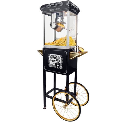 FunTime 8oz Black Popcorn Popper Machine Maker Cart Vintage Style- FT862CBG at Sears.com