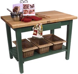 John Boos Classic Country Worktable, Basil Green at Sears.com